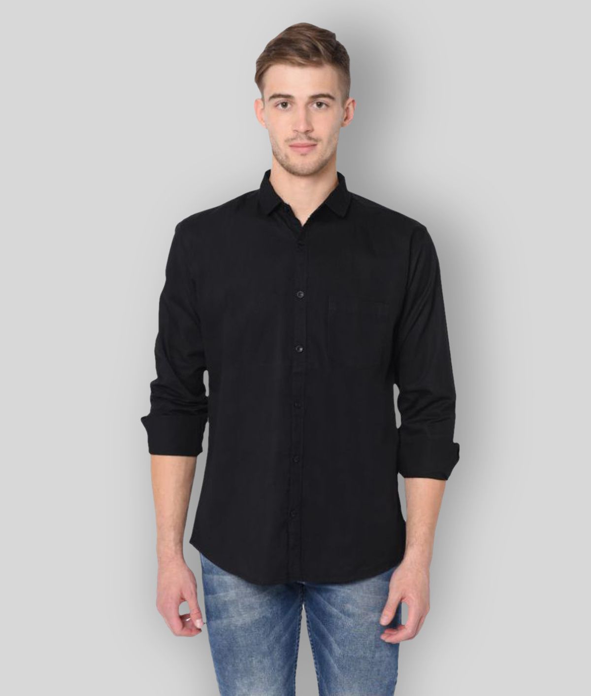 Studio Nexx - Black Cotton Slim Fit Men's Casual Shirt ( Pack of 1 )