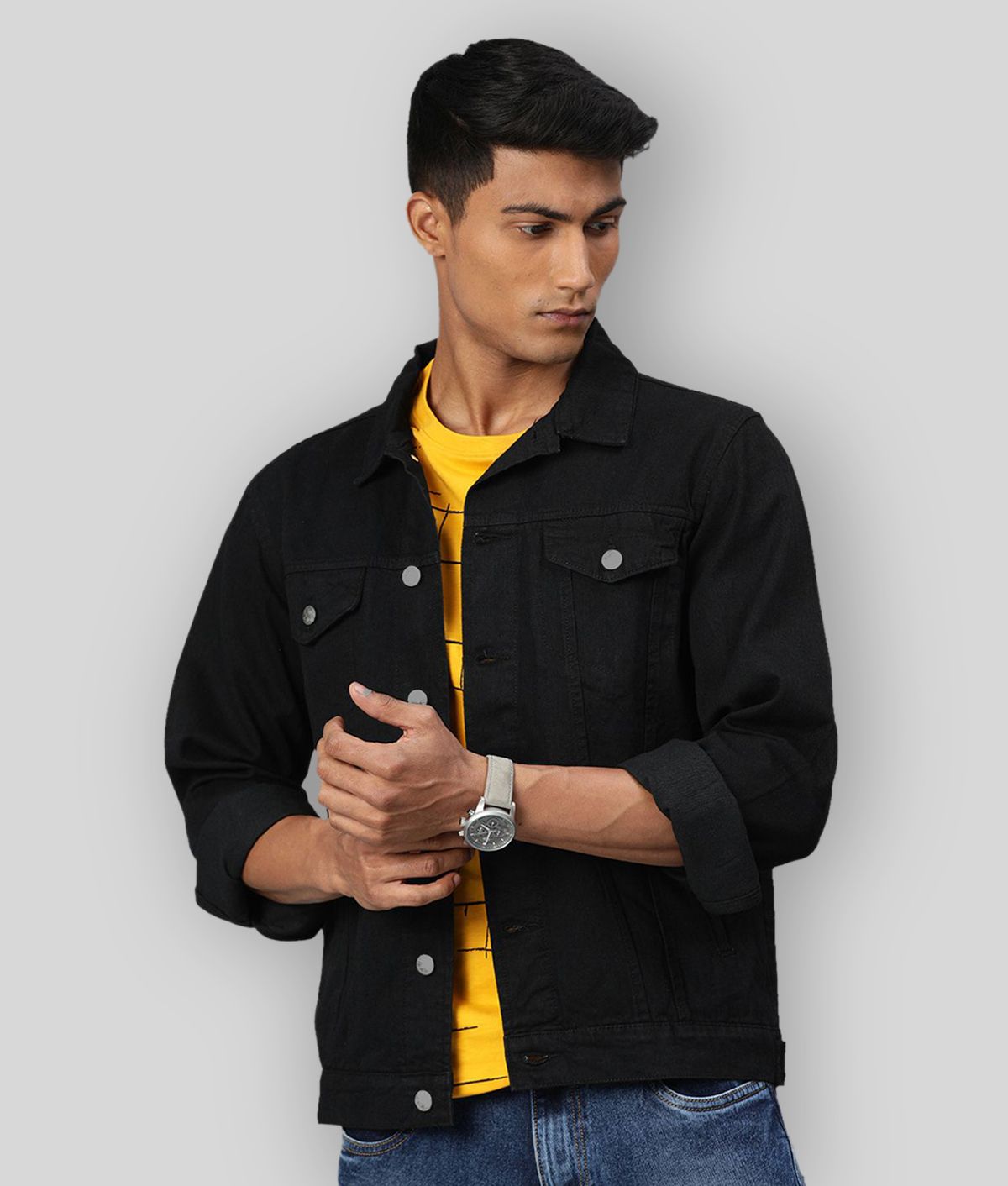     			Urbano Fashion Black Denim Jacket