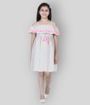 StyleStone Cotton A-line Dress For Girls ( Pack of 1 , Off White )