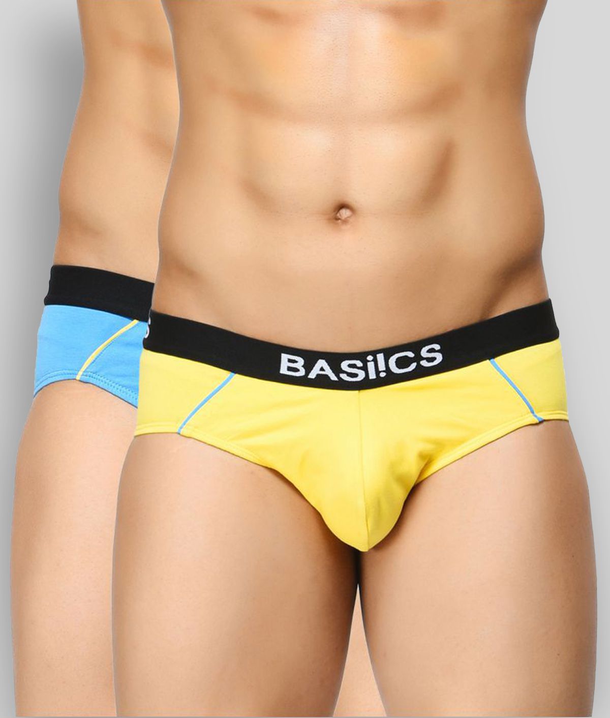     			BASIICS By La Intimo - Multicolor Cotton Blend Men's Briefs ( Pack of 2 )