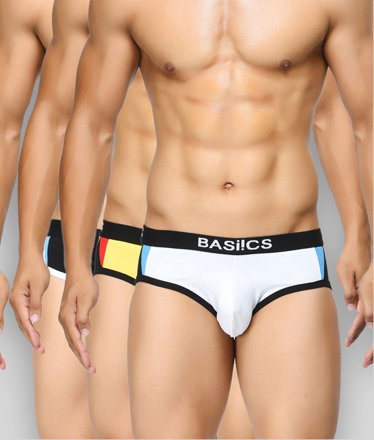     			BASIICS By La Intimo Pack of 3 100% Cotton Men's Briefs ( White )