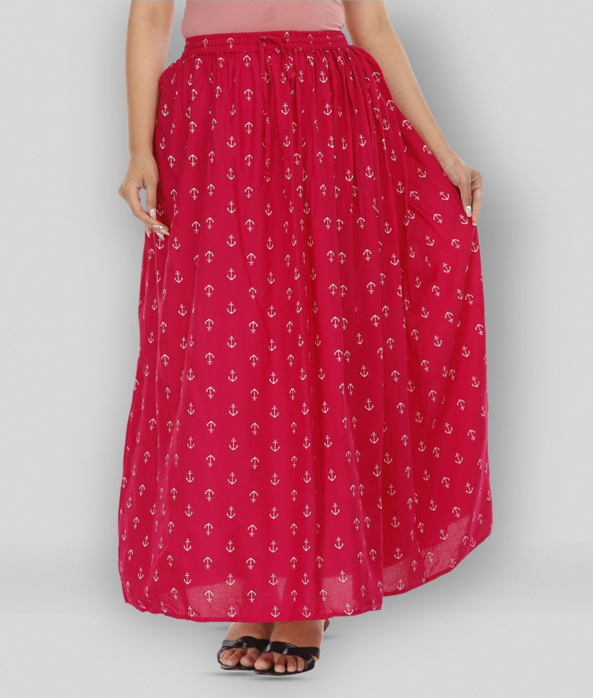     			BHARTI CREATION Rayon Wrap Skirt - Pink Single