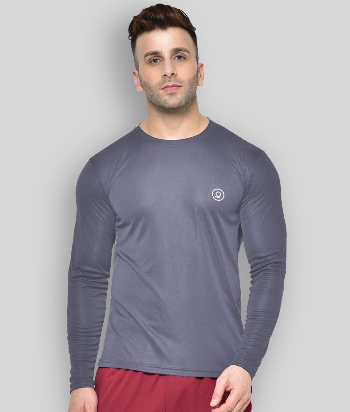     			Chkokko - Polyester Regular Fit Charcoal Men's Sports T-Shirt ( Pack of 1 )