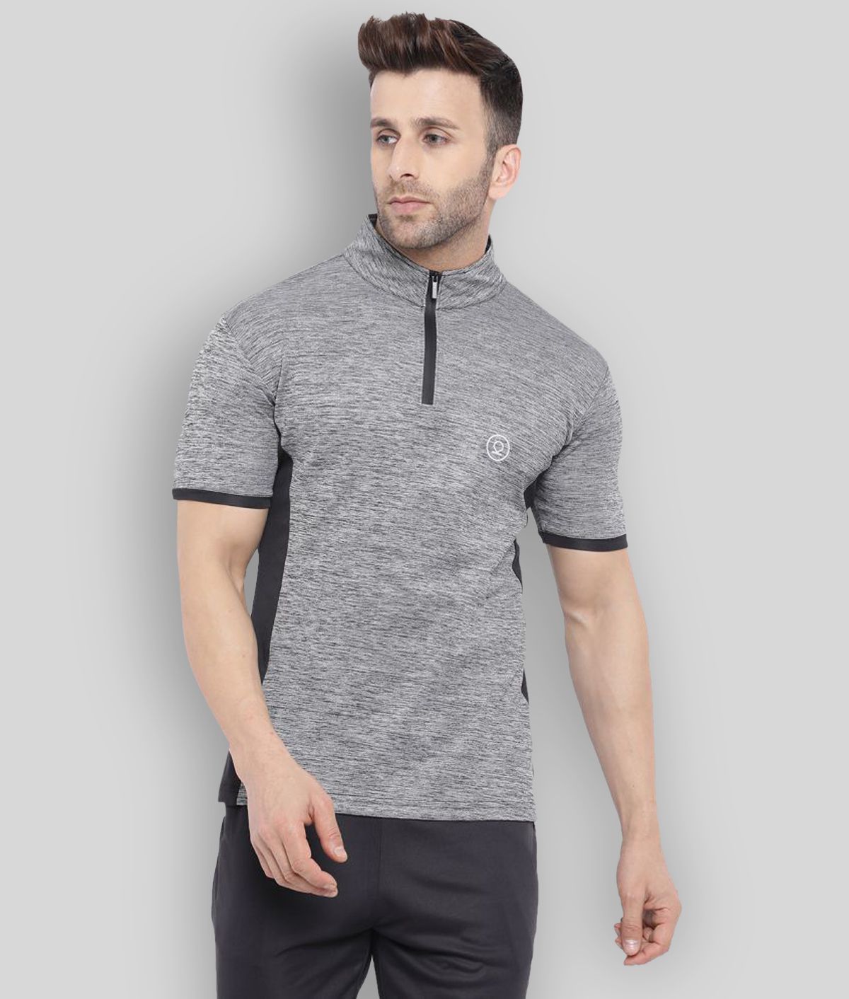     			Chkokko - Polyester Regular Fit Light Grey Men's Sports Polo T-Shirt ( Pack of 1 )