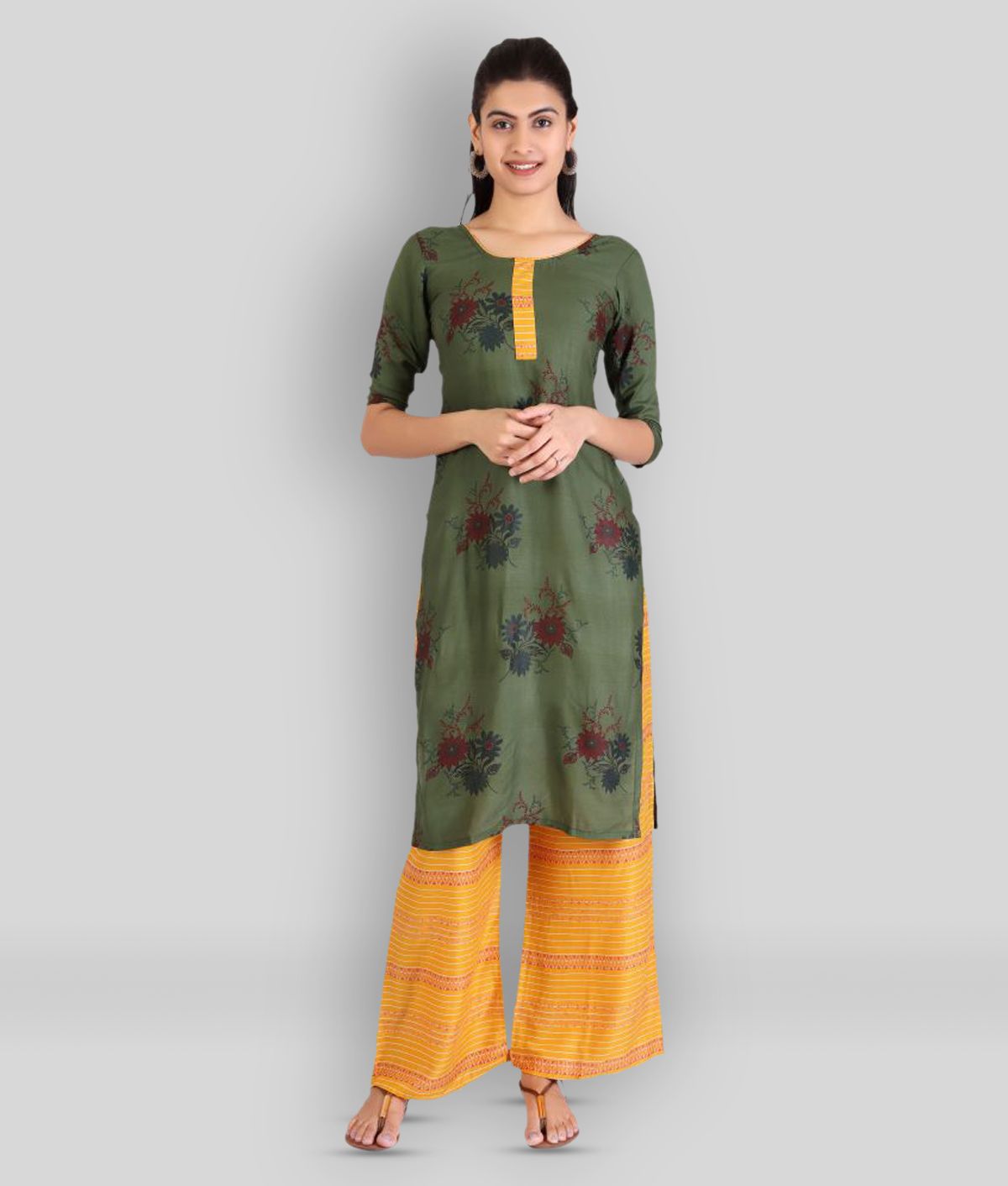     			MEESORRA - Green Rayon Women's Stitched Salwar Suit ( Pack of 1 )