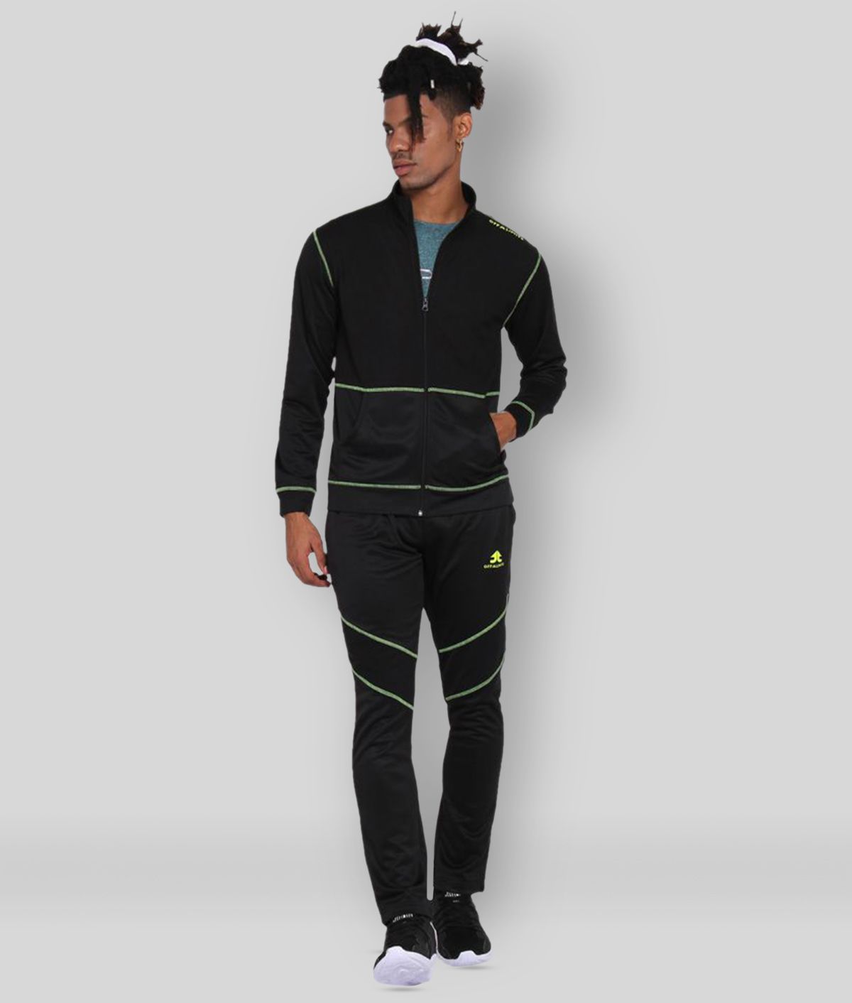     			OFF LIMITS - Black Polyester Regular Fit Solid Men's Sports Tracksuit ( Pack of 1 )