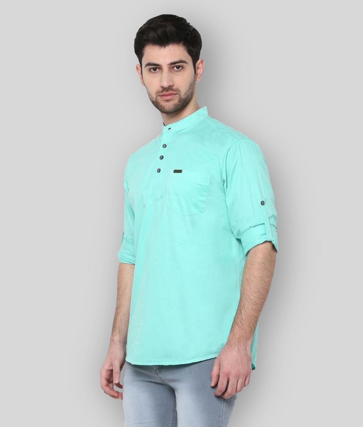     			Urbano Fashion - Blue Cotton Slim Fit Men's Casual Shirt ( Pack of 1 )