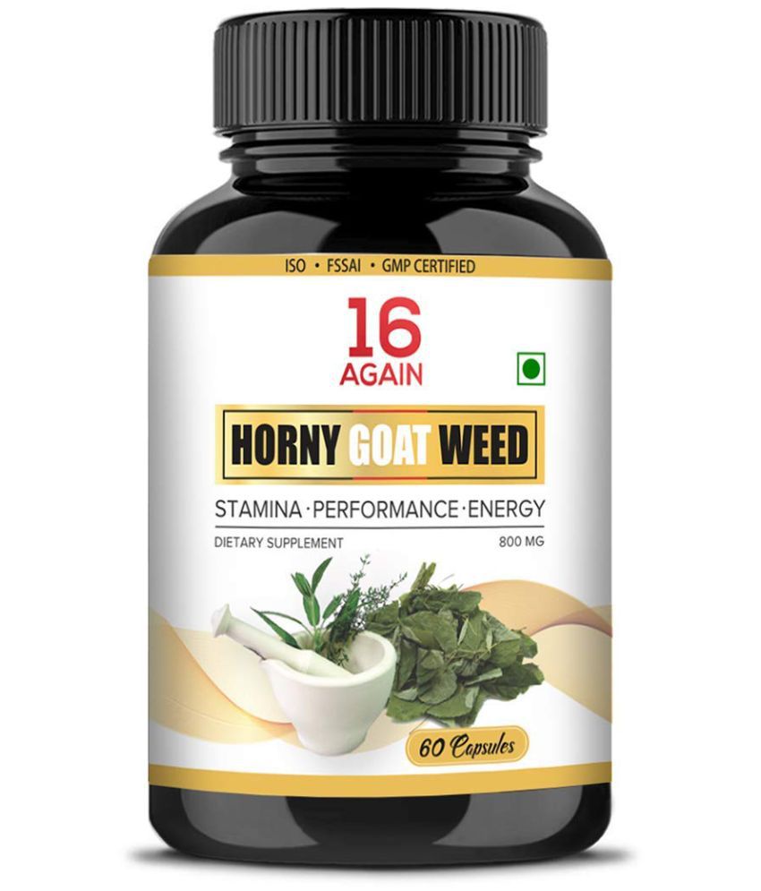     			16 Again Horny Goat Weed Epimedium Extract With Maca Root Powder 800mg - 60 Capsules |Supports Strength, Stamina, Performance, & Energy