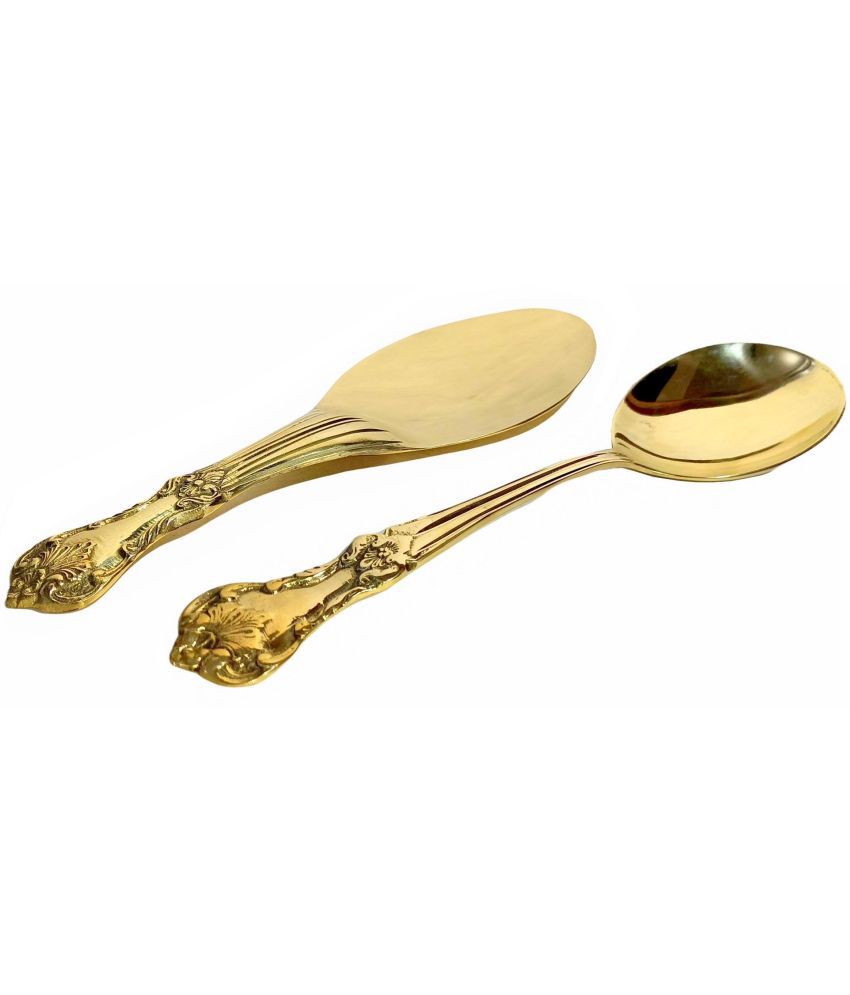     			A & H ENTERPRISES - Brass Brass Serving Spoon ( Pack of 2 )