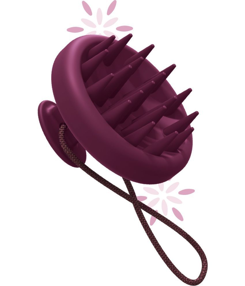     			Caresmith Bloom Scalp Massager | All Silicone Body with Super Soft Bristles Massager (Maroon)