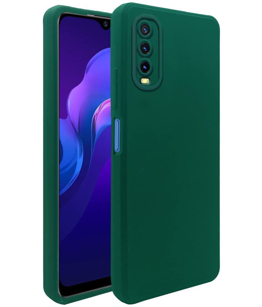     			Doyen Creations - Green Silicon Silicon Soft cases Compatible For Vivo Y12s ( Pack of 1 )