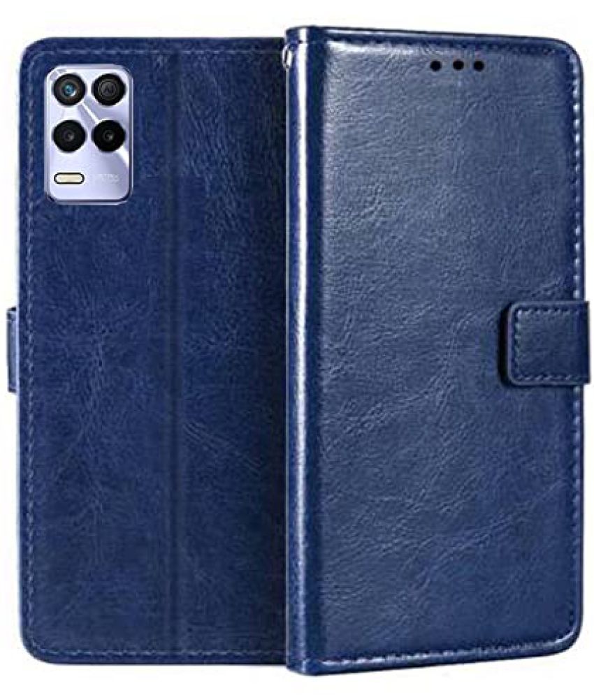     			Kosher Traders - Blue Artificial Leather Flip Cover Compatible For Realme 9 ( Pack of 1 )