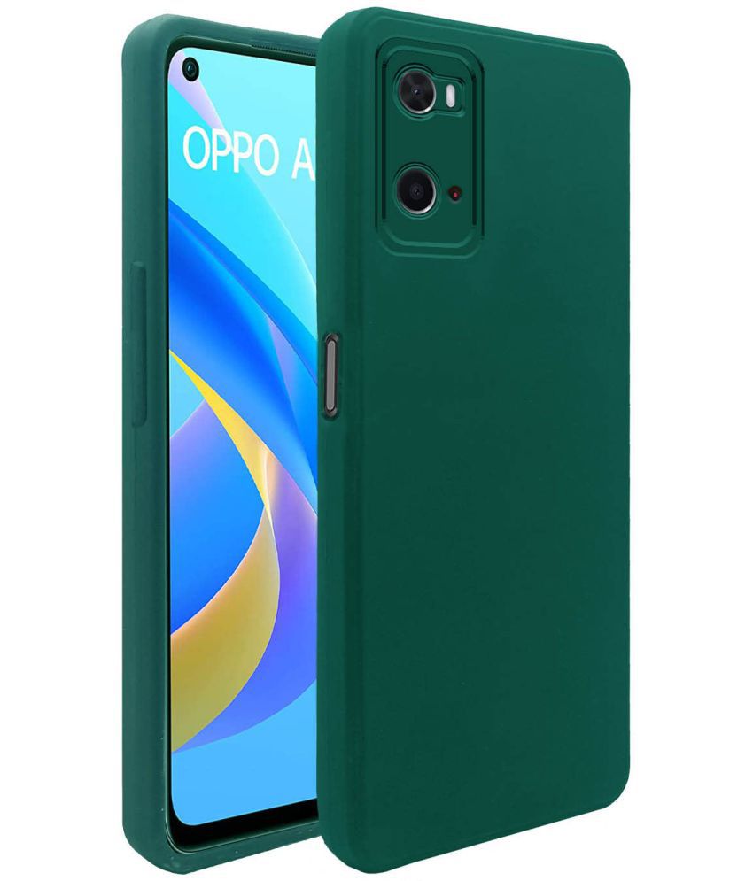     			Kosher Traders - Green Silicon Silicon Soft cases Compatible For Oppo A76 ( Pack of 1 )