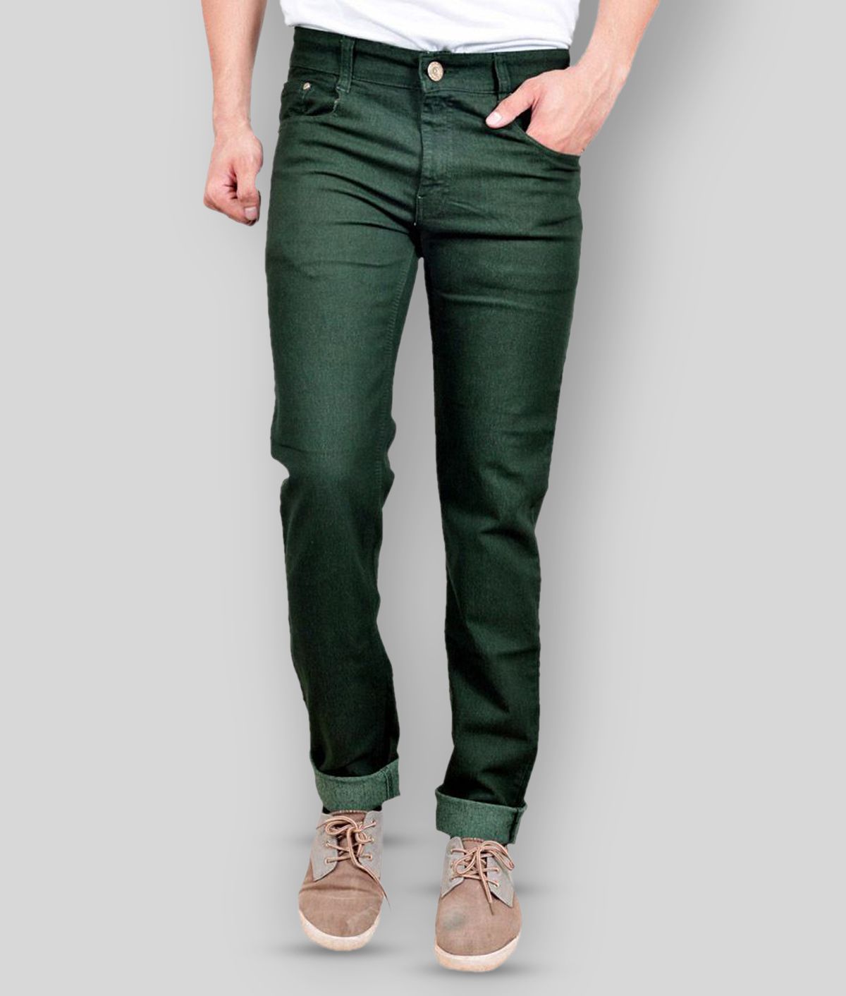 Studio Nexx - Green 100% Cotton Regular Fit Men's Jeans ( Pack of 1 )