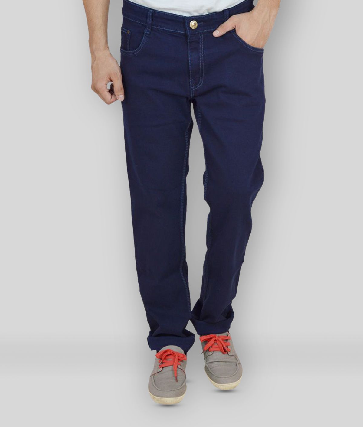Studio Nexx - Navy Blue 100% Cotton Regular Fit Men's Jeans ( Pack of 1 )