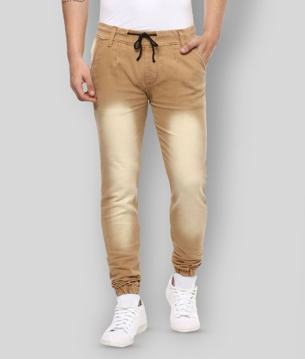 Urbano Fashion - Khaki Cotton Blend Slim Fit Men's Jeans ( Pack of 1 )