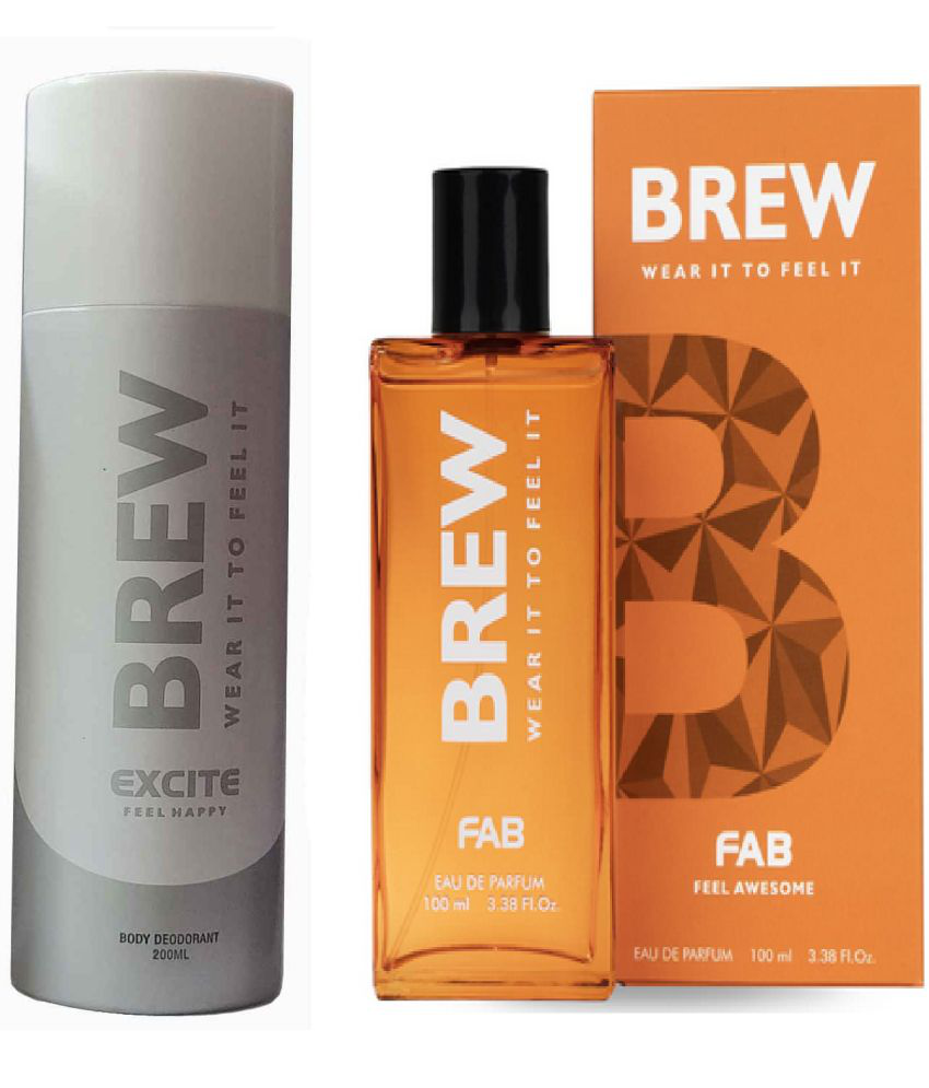     			Brew - EXCITE DEO, FAB PERFUME Eau De Parfum (EDP) For Unisex 300ML ( Pack of 2 )