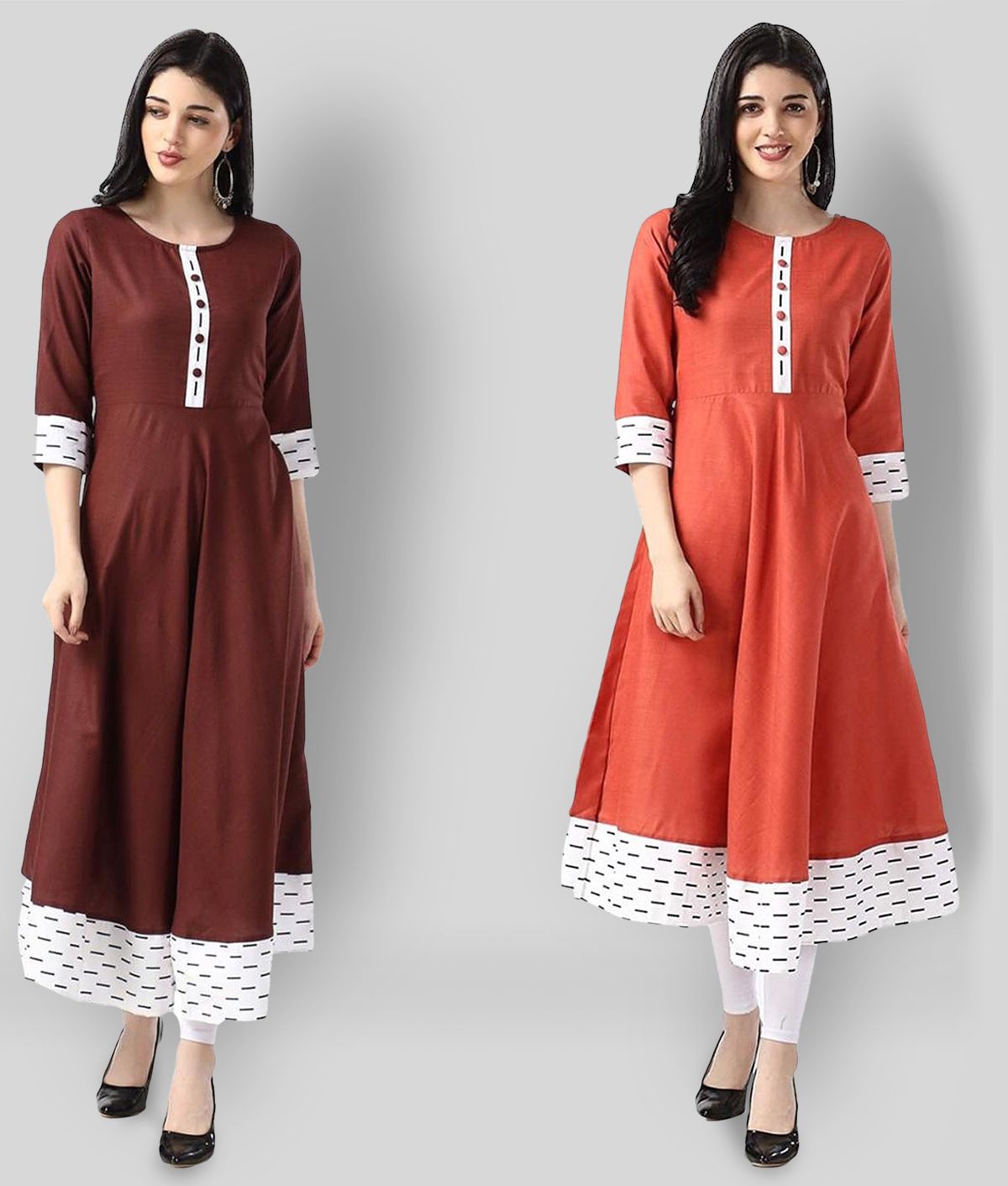     			Estela - Multicolor Cotton Women's Flared Kurti ( Pack of 2 )