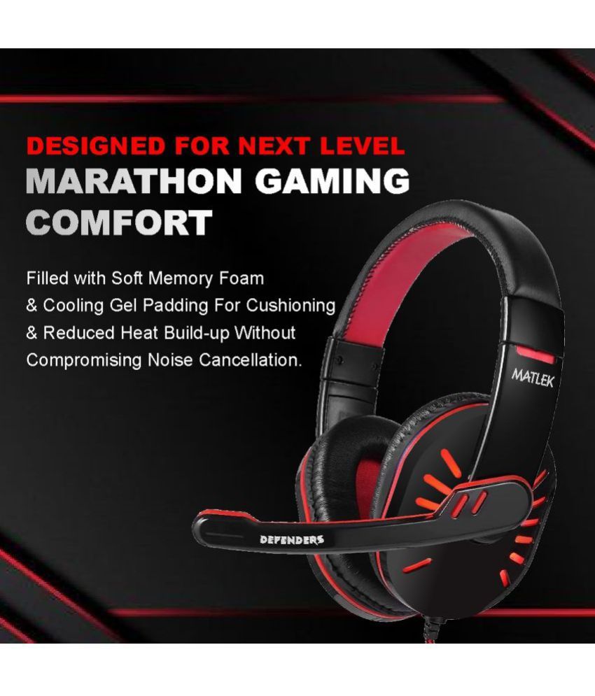 NBOX Gaming Headphones With Adjustable Mic Over Ear Wired With Mic