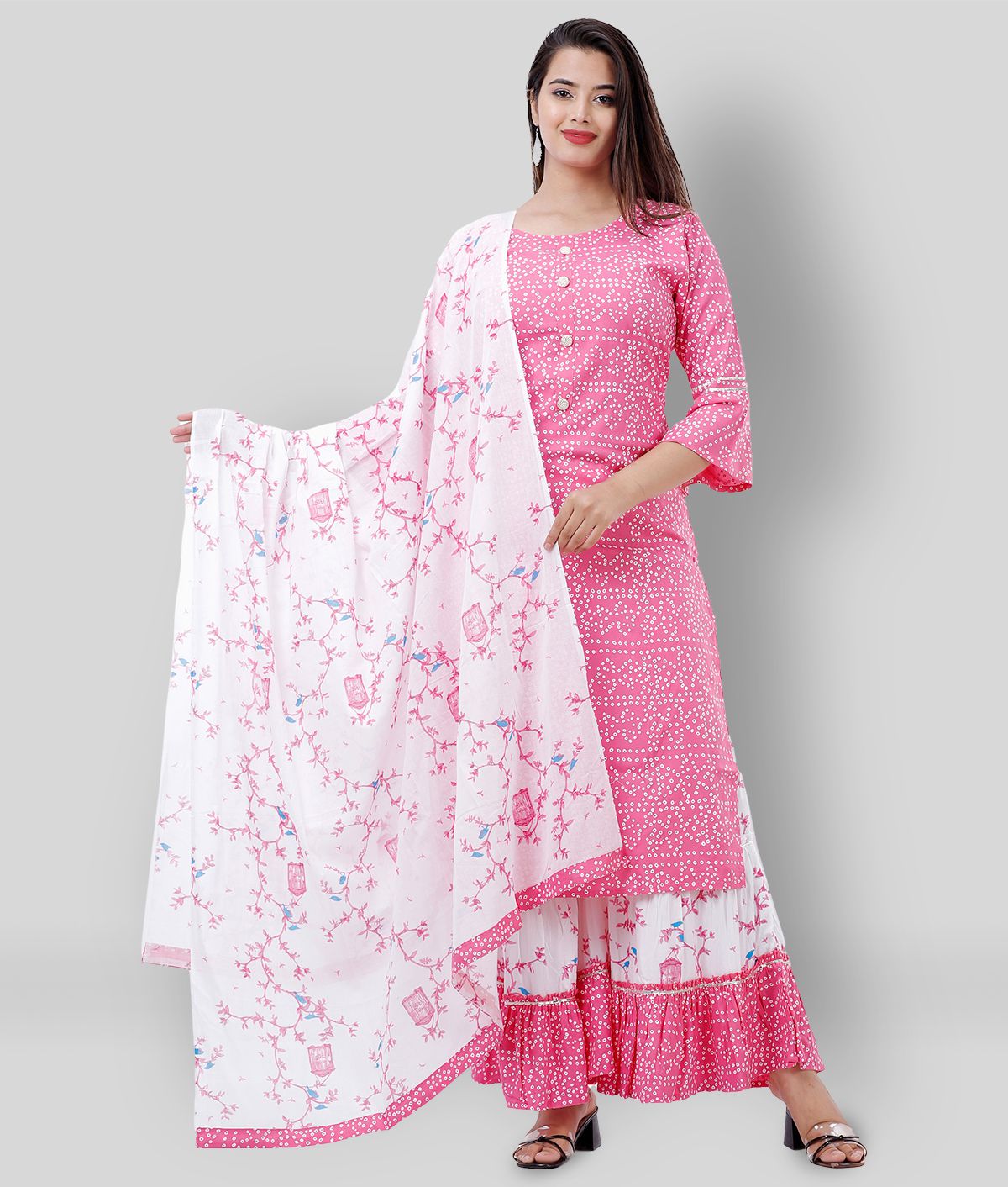     			Lee Moda - Pink Straight Rayon Women's Stitched Salwar Suit ( Pack of 1 )