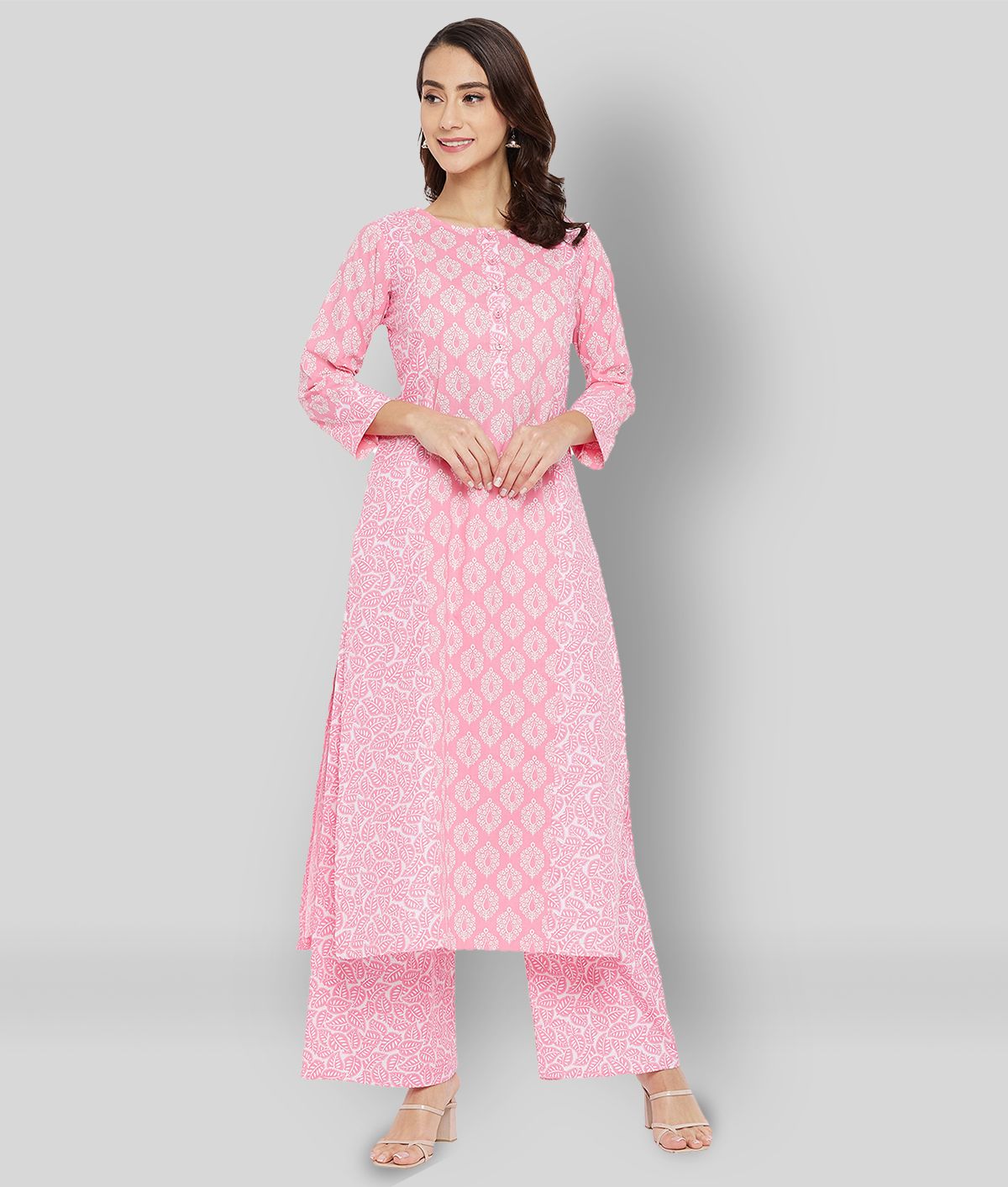     			Tissu - Pink Straight Cotton Women's Stitched Salwar Suit ( Pack of 1 )