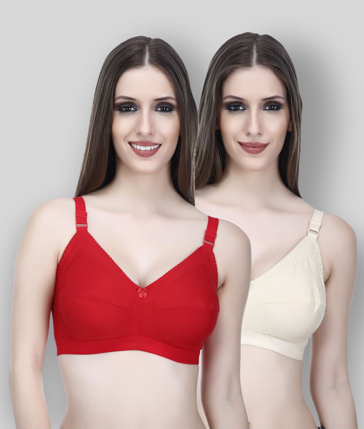     			Viral Girl - Multicolor Cotton Non - Padded Women's T-Shirt Bra ( Pack of 2 )