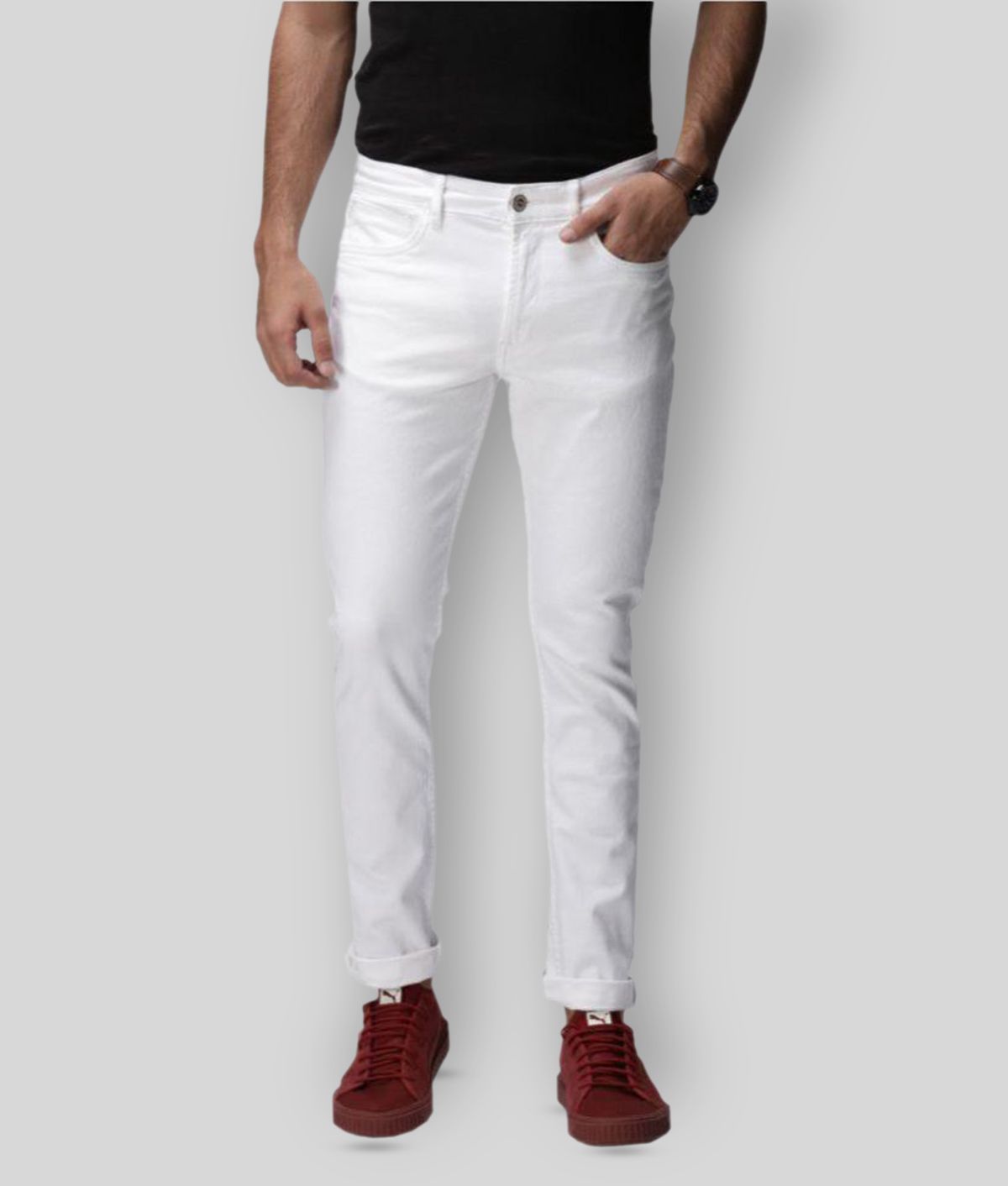     			x20 - White Cotton Blend Skinny Fit Men's Jeans ( Pack of 1 )