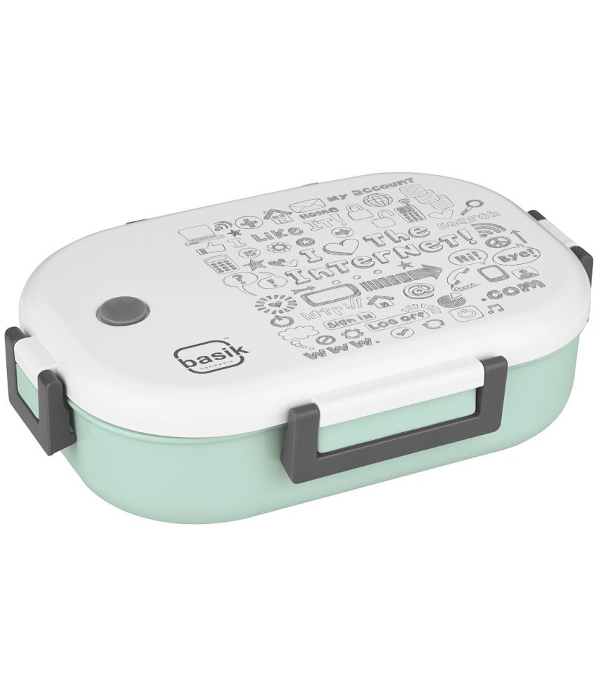     			Basik - Green Stainless Steel Lunch Box ( Pack of 1 )