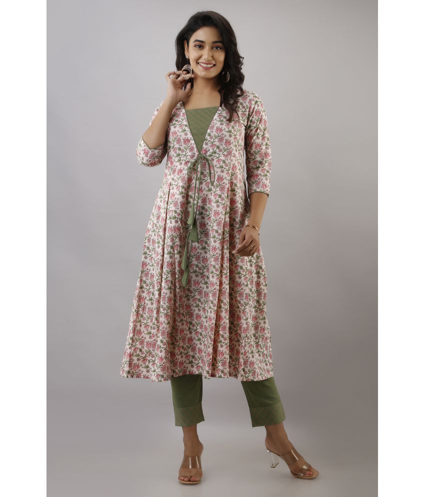     			JAIPUR VASTRA - Pink Anarkali cotton Women's Stitched Salwar Suit ( Pack of 1 )