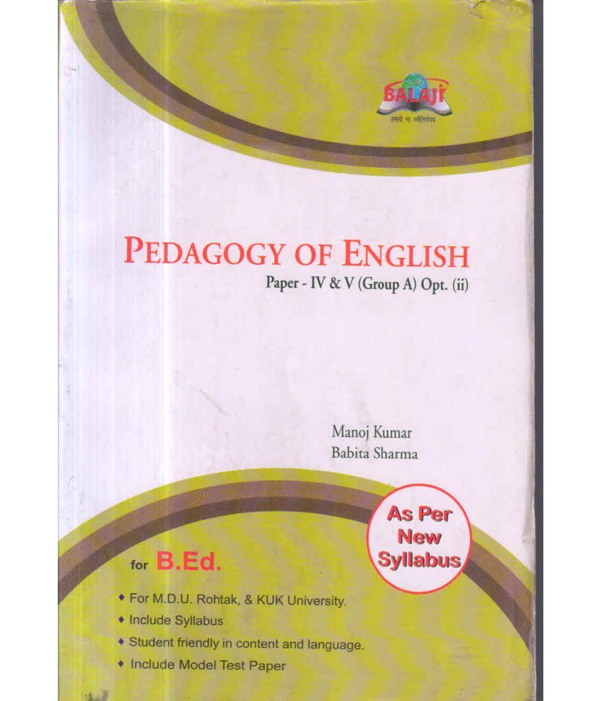 Pedagogy Of English Help Book B.Ed 1st Year (Paperback, Manoj Kumar ...