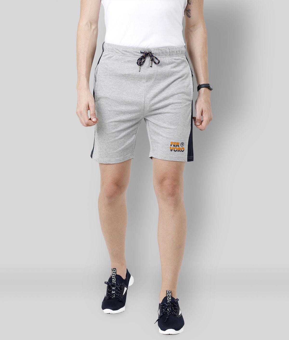     			FERVORO - Grey Cotton Blend Men's Shorts ( Pack of 1 )