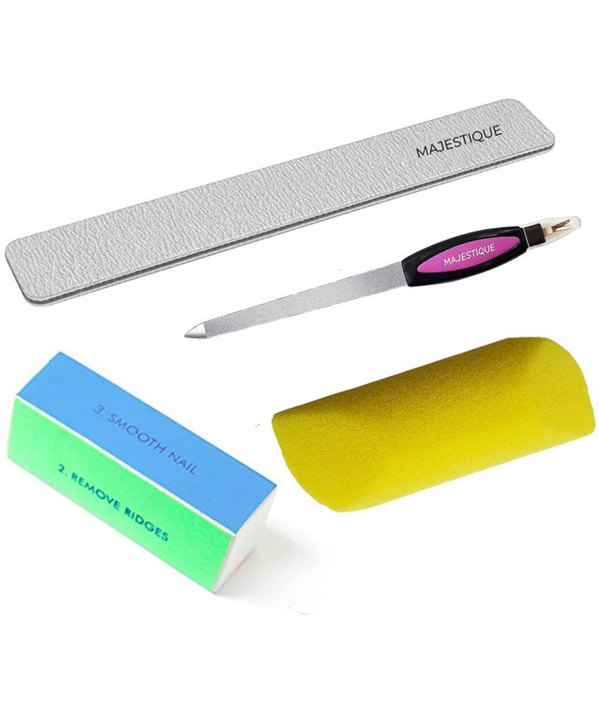     			Majestique Perfect Manicure Tool Set2Pcs Double Sided Nail Filer With 2Types Nail Buffermulticolor