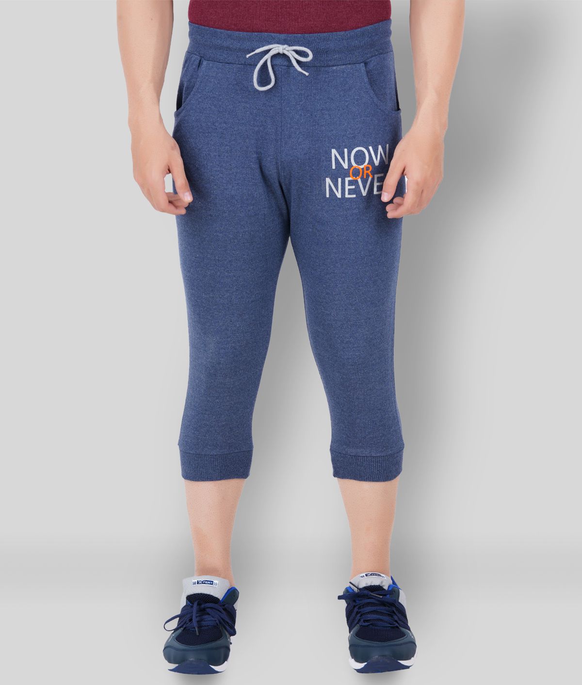     			NOW OR NEVER - Blue Cotton Blend Men's Three-Fourths ( Pack of 1 )