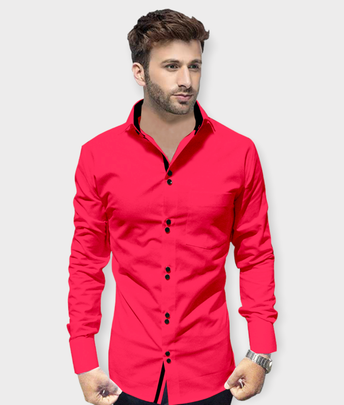 P&V - Pink Cotton Slim Fit Men's Casual Shirt (Pack of 1 )