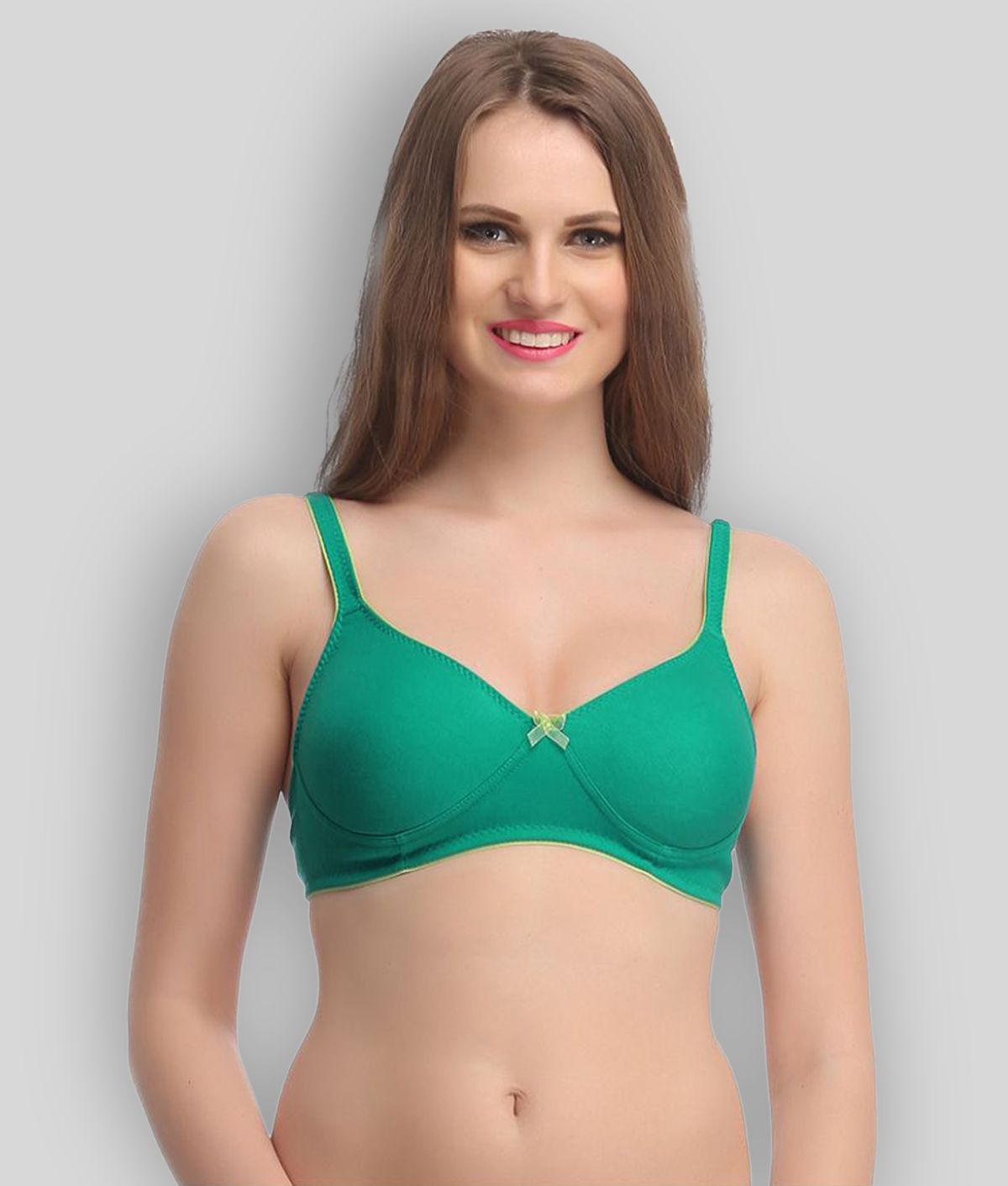     			Clovia - Green Cotton Lightly Padded Women's T-Shirt Bra ( Pack of 1 )