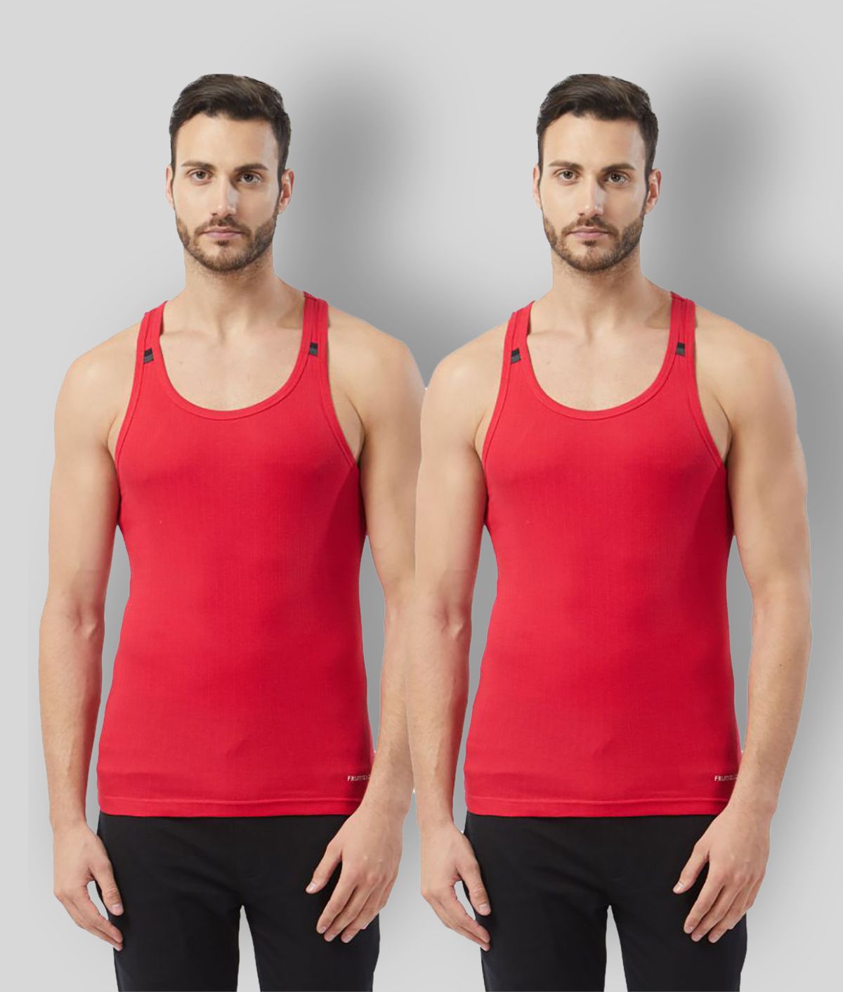     			Fruit Of The Loom - Red Cotton Men's Vest ( Pack of 2 )