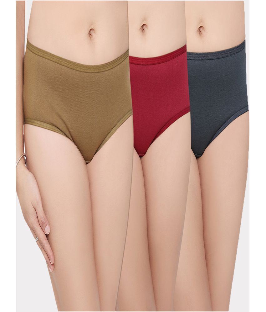     			IN CARE LINGERIE - Multi Color Cotton Solid Women's Hipster ( Pack of 3 )