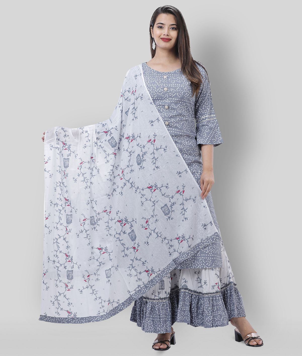     			Lee Moda - Light Grey Straight Rayon Women's Stitched Salwar Suit ( Pack of 1 )