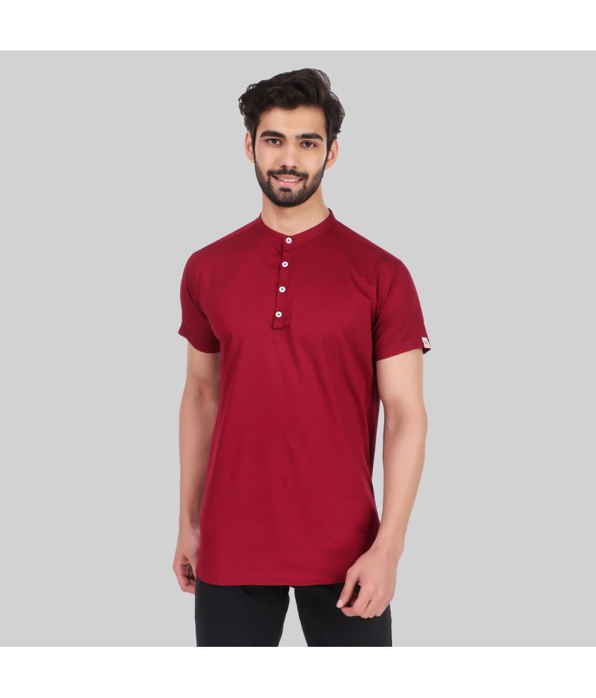     			Made In The Shade - Maroon Cotton Men's Regular Kurta ( Pack of 1 )