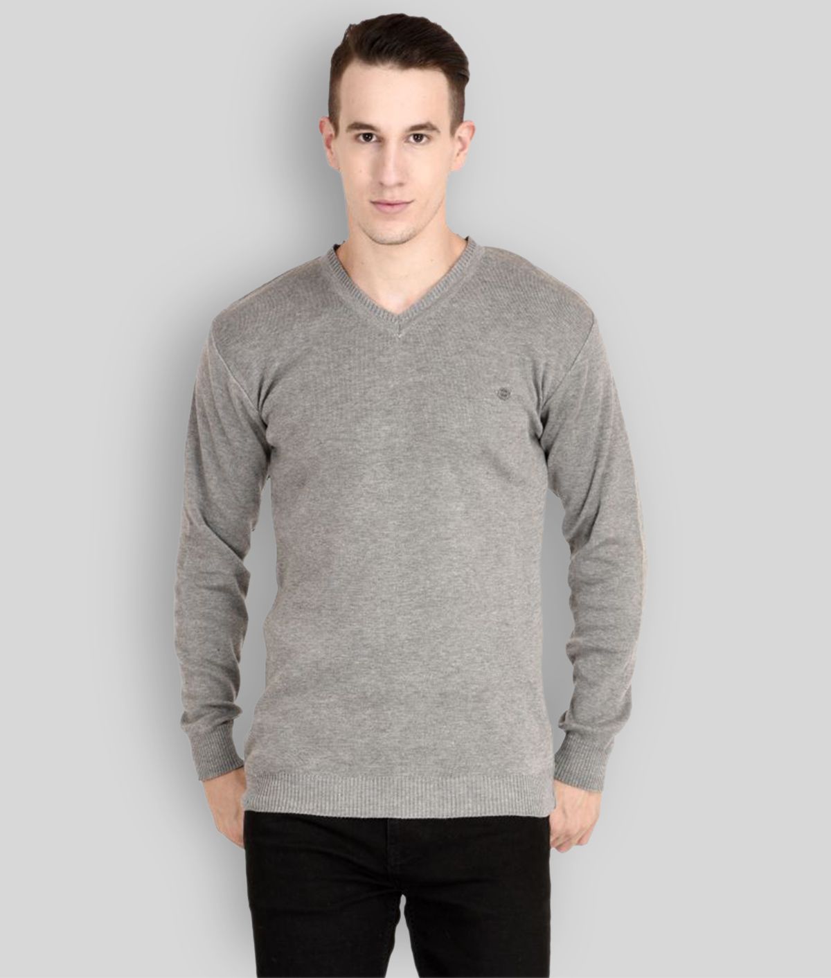     			Neuvin Grey V Neck Sweater
