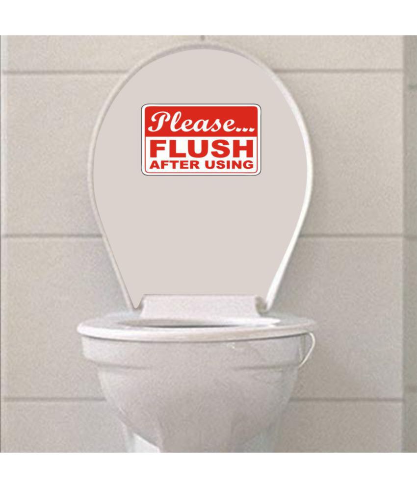     			Asmi Collection Self Adhesive Flush Toilet Restroom Sign Wall Sticker ( 12 x 20 cms )