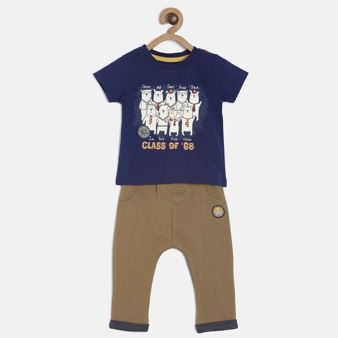     			MINI KLUB - Navy Cotton Baby Boy T-Shirt & Trouser ( Pack of 1 )