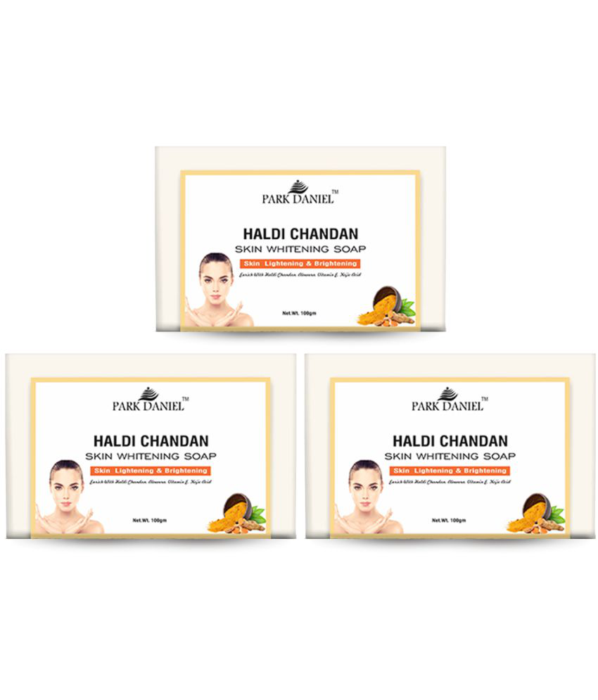     			Park Daniel Premium Haldi Chandan Bathing Soap For Skin Lightening and Brightening Pack of 3 of 100 Grams(300 Grams)