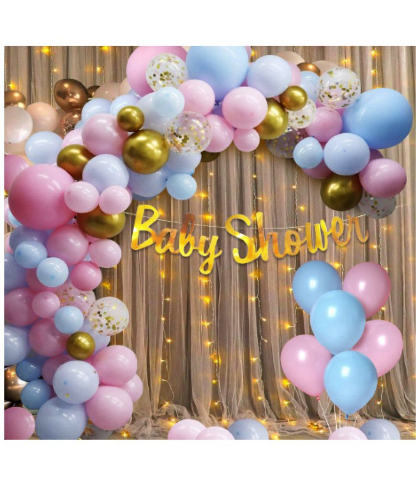 Blooms Event Baby Shower Decoration Items Set for Mom to Be White Net