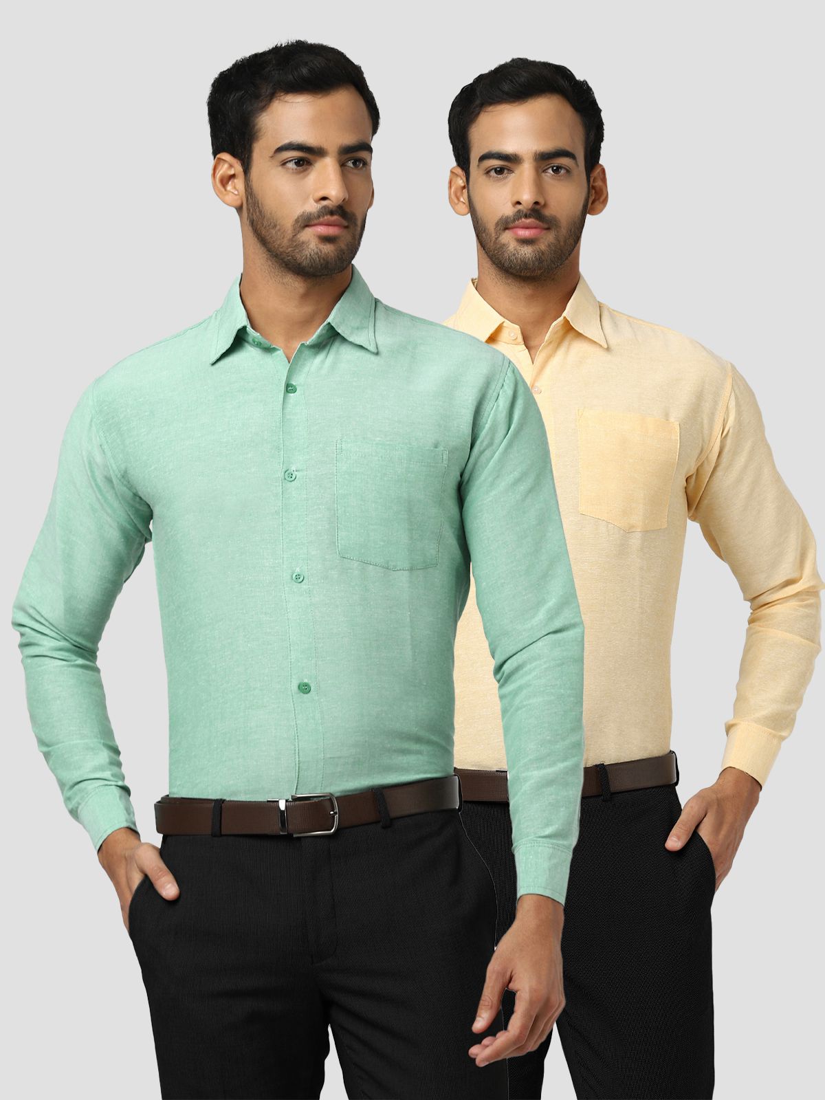     			DESHBANDHU DBK - Multicolor Cotton Regular Fit Men's Formal Shirt (Pack of 2)