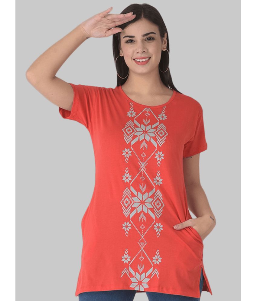     			Dollar Missy - Red Cotton Regular Fit Women's T-Shirt ( Pack of 1 )
