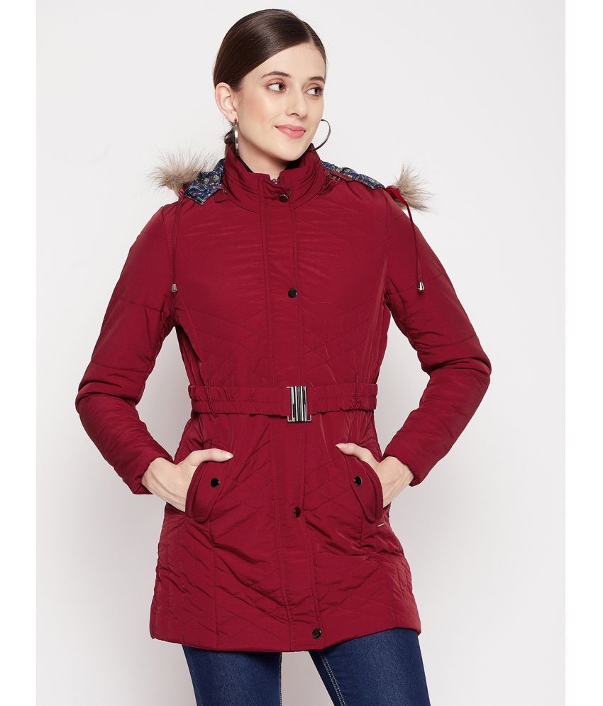 Duke Polyester Blend Maroon Quilted/Padded Jackets