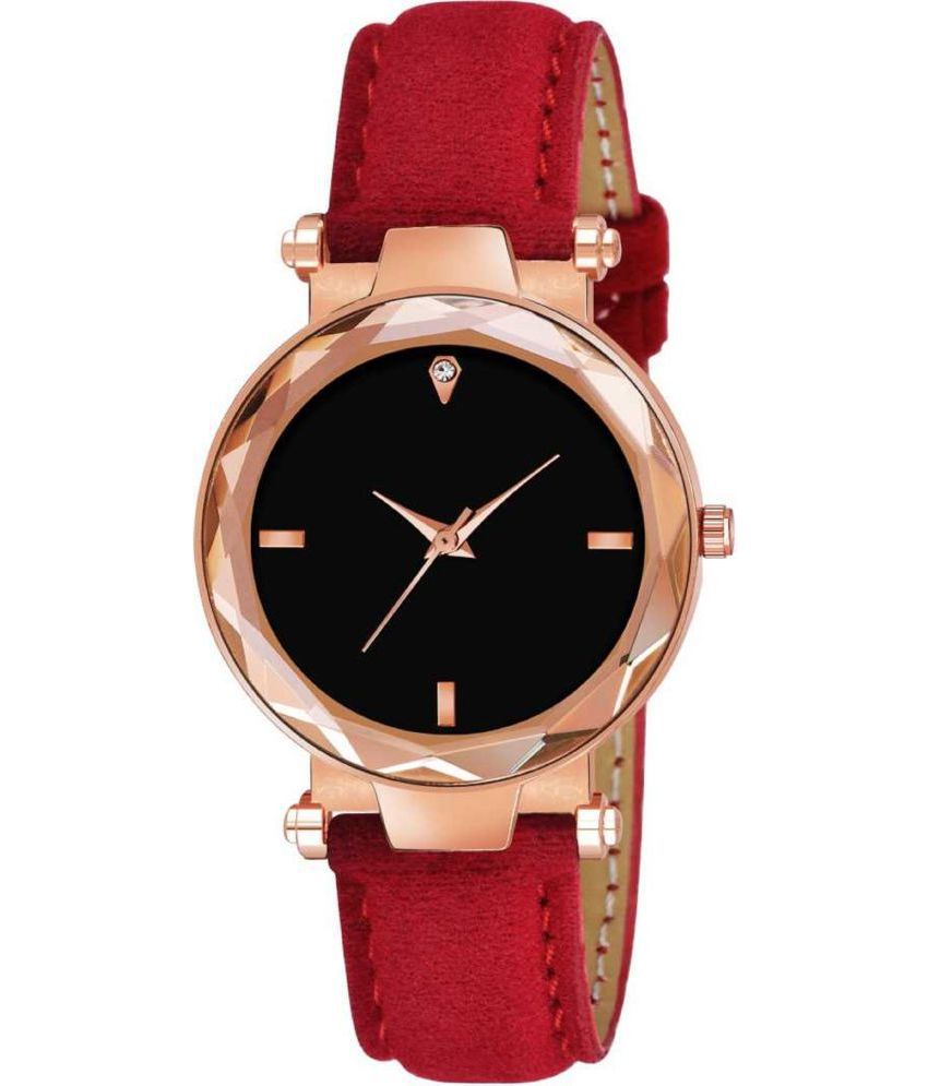 EMPERO - Red Leather Analog Womens Watch