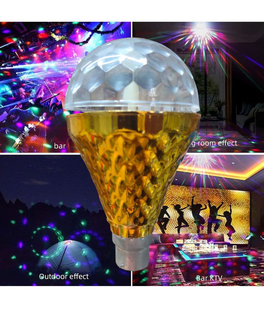     			HIRU GOLDDEN JUMBO 360 Degree Rotating Crystal LED Bulb disco Light, LED Light, LED Disco Light for Party