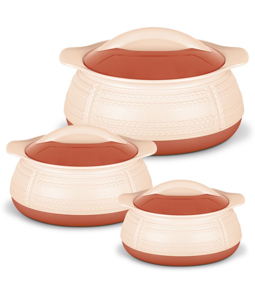     			Milton Adore Jr. Insulated Inner Stainless Steel Casserole, Set of 3, (410 ml, 740 ml, 1.25 Litres), Pink | BPA Free |Food Grade | Easy to Carry | Easy to Store | Ideal For Chapatti |Roti | Curd Maker